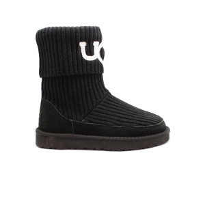 Женские вязаные угги Classic Rib knit black 