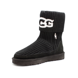 Женские вязаные угги Classic Rib knit black 
