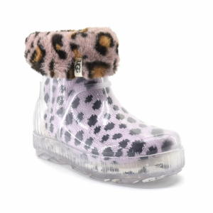 DRIZLITA CLEAR BOOT - Pink Scallop Cheetah