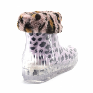 DRIZLITA CLEAR BOOT - Pink Scallop Cheetah