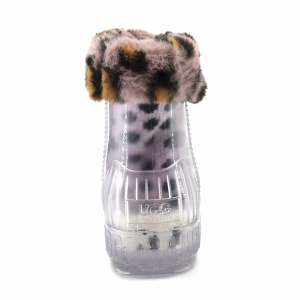 DRIZLITA CLEAR BOOT - Pink Scallop Cheetah