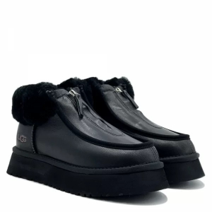 Ugg Funkette Platform Boots Leather Black