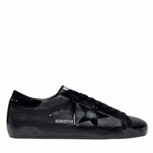 Super-Star in Black Nappa With Suede Details and Black Foxing