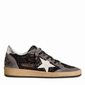 Golden Goose Ball Star Black Glitter Grey White
