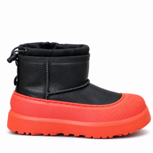 UGG Kids Mini Weather Hybrid Black Leather Orange